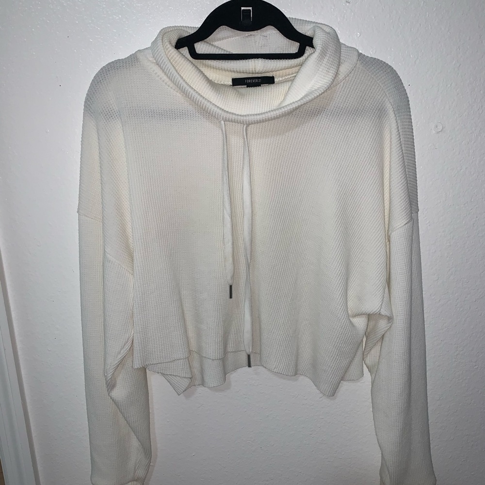 Cropped White Turtle Neck Sweater